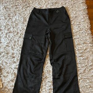 Princess Polly Black Striped Wide Leg Pants